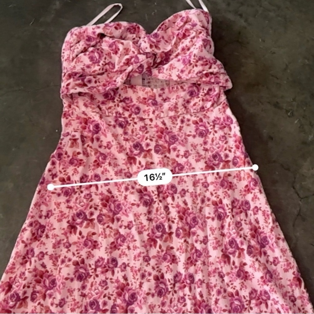 Trixxi Pink Floral Strapless Dress - Picture 8 of 11